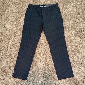 Banana Republic Men's Dark Blue Gray Striped Dress Pants Size 32 x 30